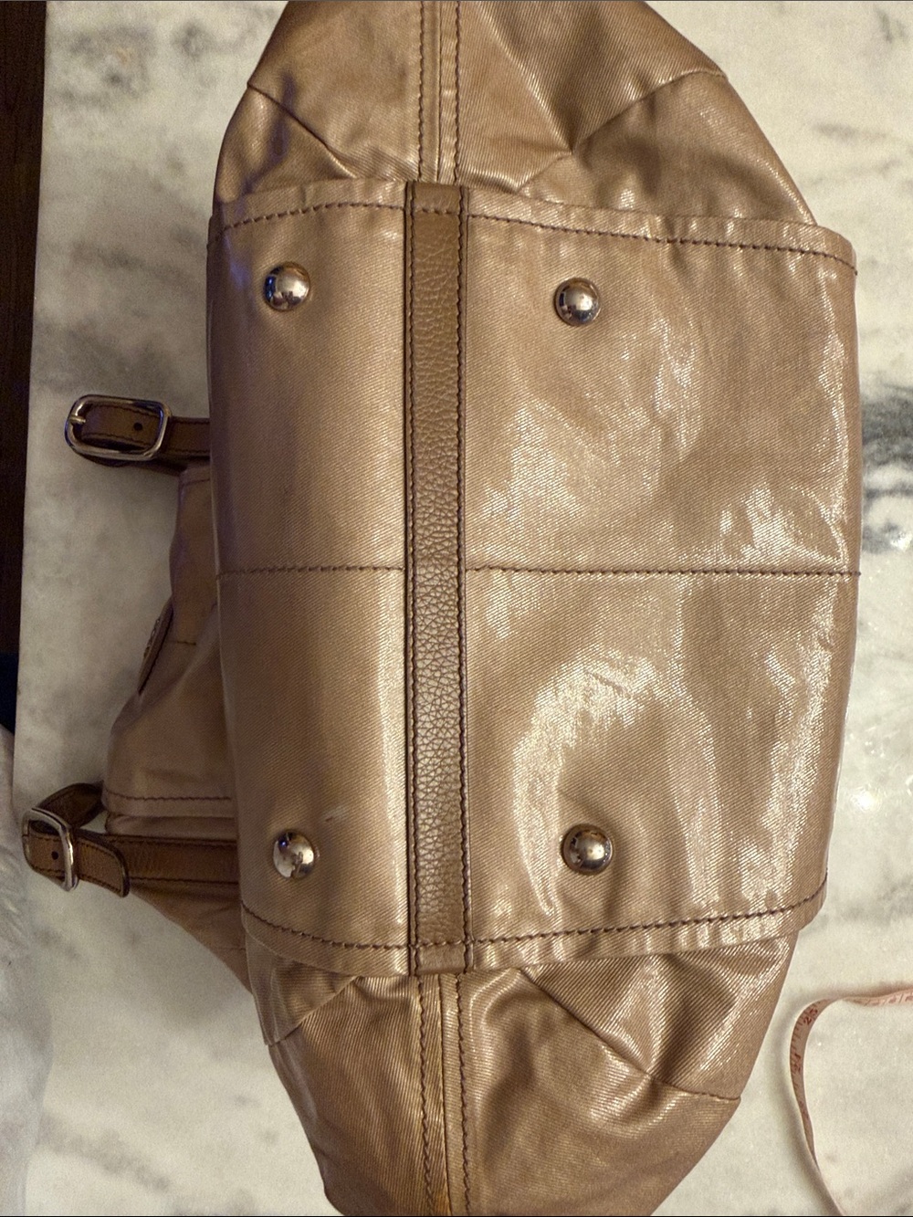 Tod’s coated canvas large shopper G-Bag in Champaign color - Picture 4 of 16
